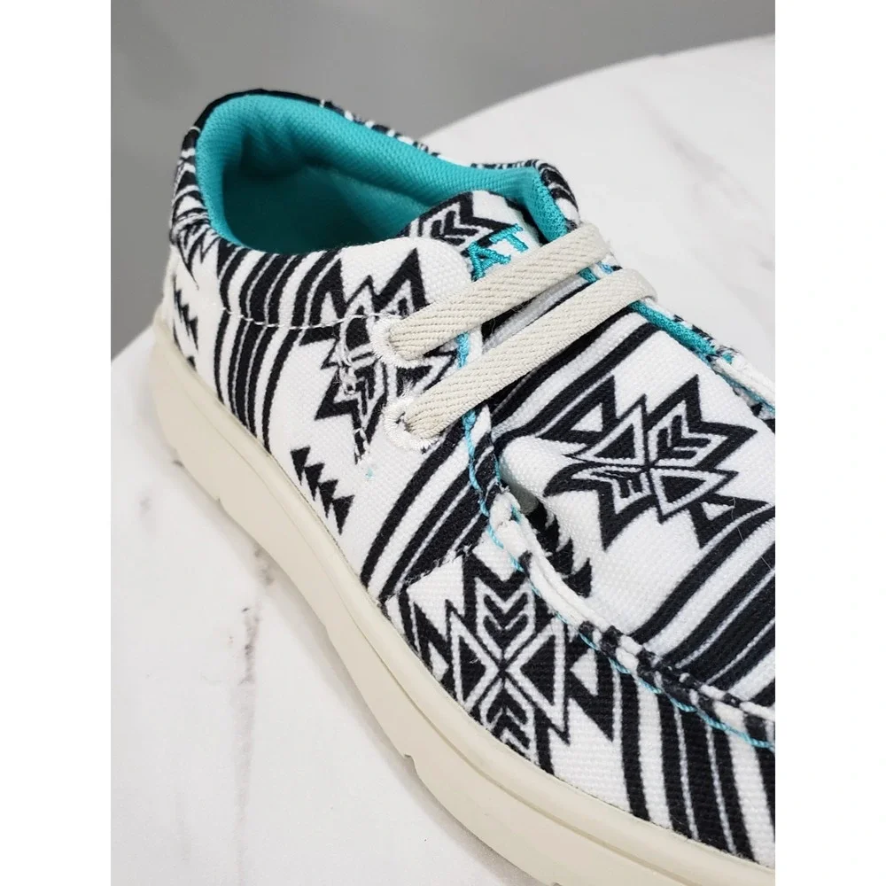 NEW WITHOUT BOX - ARIAT KIDS Youth Hilo Slip On Shoes‎ Aztec Western - Size 12